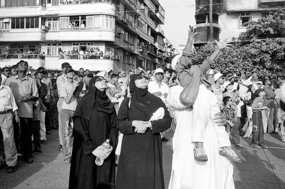 Spectators at an air show on Marine Drive