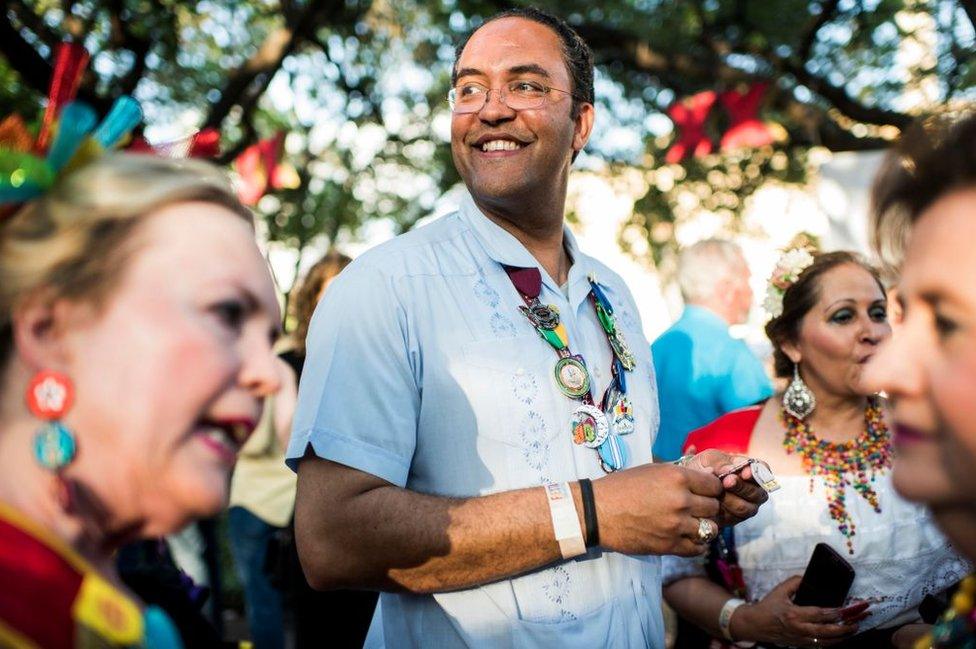 Will Hurd meets with constituents at the Fiesta San Antonio in 2017