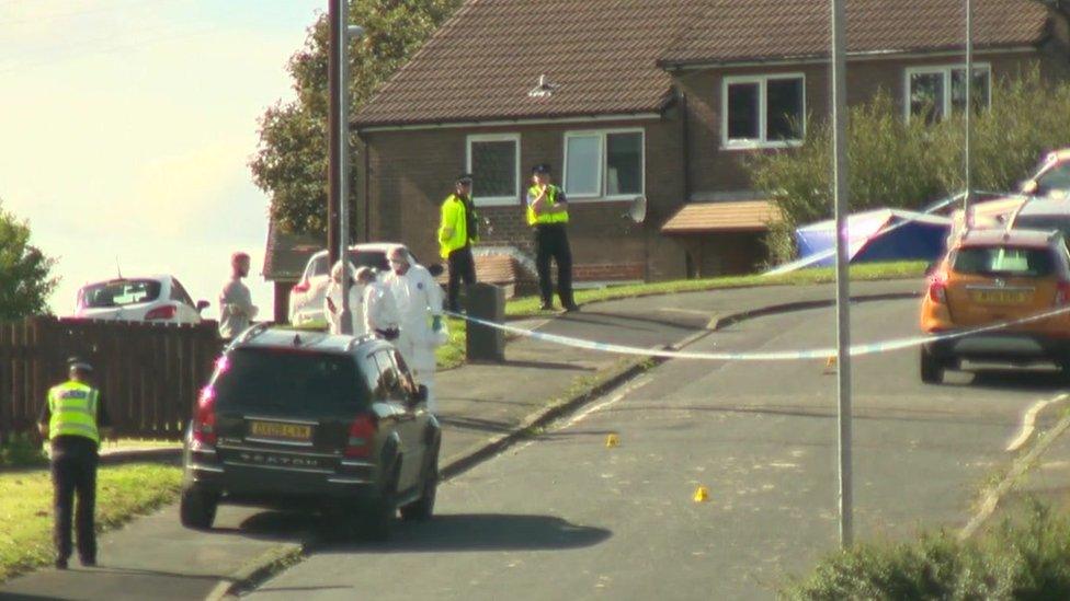 Police at Atholl Drive, in Heywood