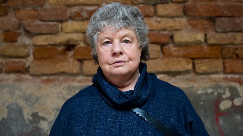 Dame A.S. Byatt poses in Venice ahead of her talk for the Incontri di Civilta event in Venice