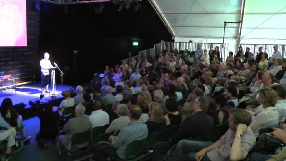 Former artistic director of National Theatre Wales John McGrath at the Hay Festival