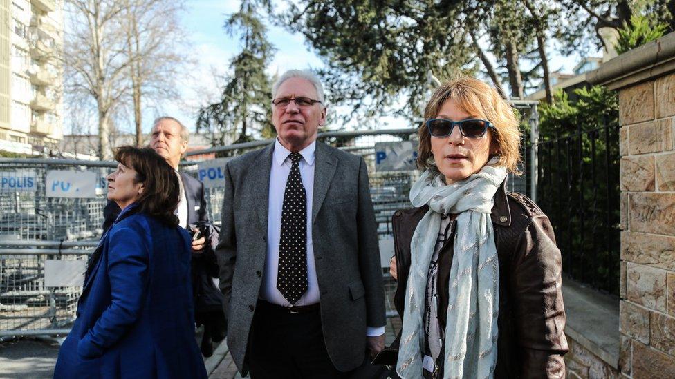 UN Special Rapporteur Agnes Callamard at the Saudi consulate in Istanbul