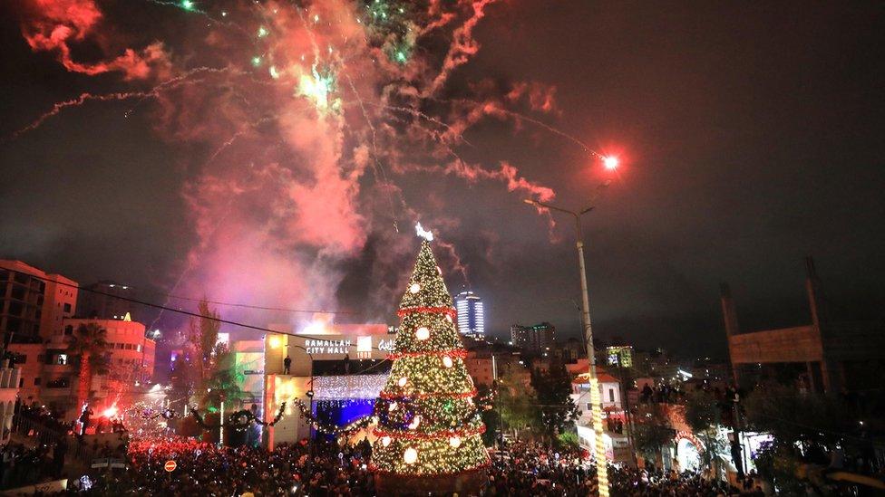 Christmas tree lights ramallah