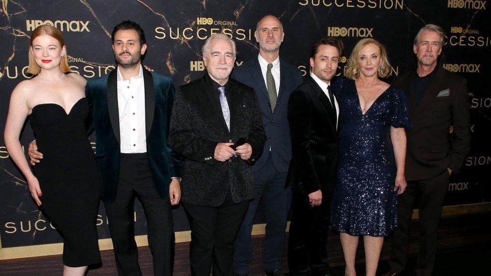 arah Snook, Arian Moayed, Brian Cox, Jesse Armstrong, Kieran Culkin, J. Smith Cameron and Alan Ruck attending the 'Succession' Season 3 Premiere held at the Museum of Natural History on October 12, 2021 in New York City, NY Â©Steven Bergman/AFF-USA.COM