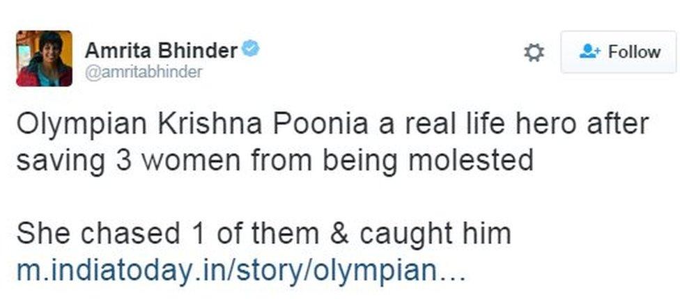 Olympian Krishna Poonia a real life hero after saving 3 women from being molested