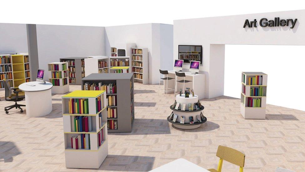 Artist's impression of the revamped library space