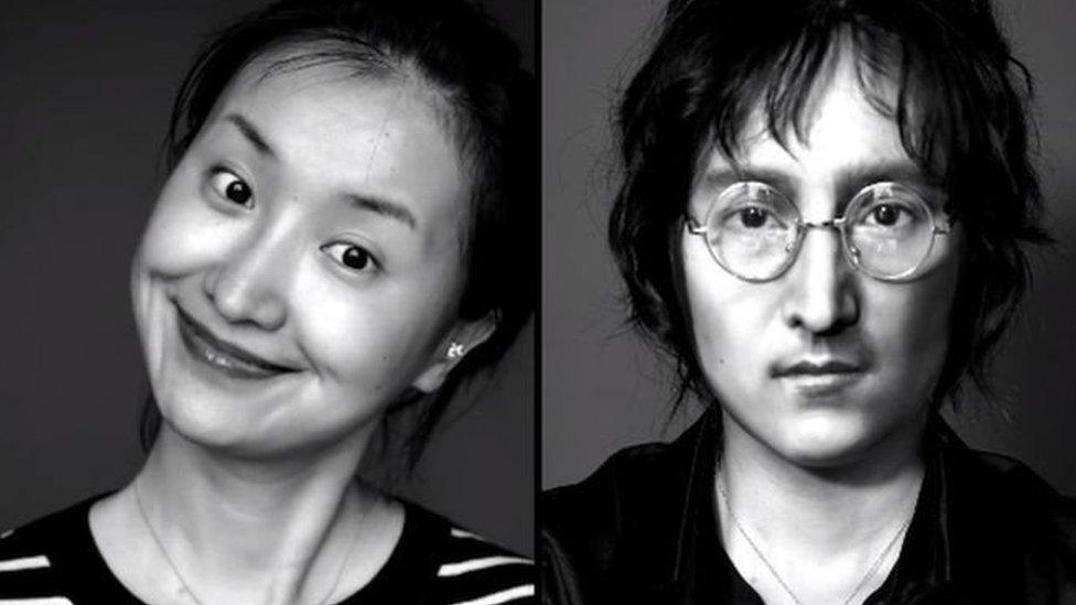 Yuyamika uses makeup to make her look like celebrities like John Lennon