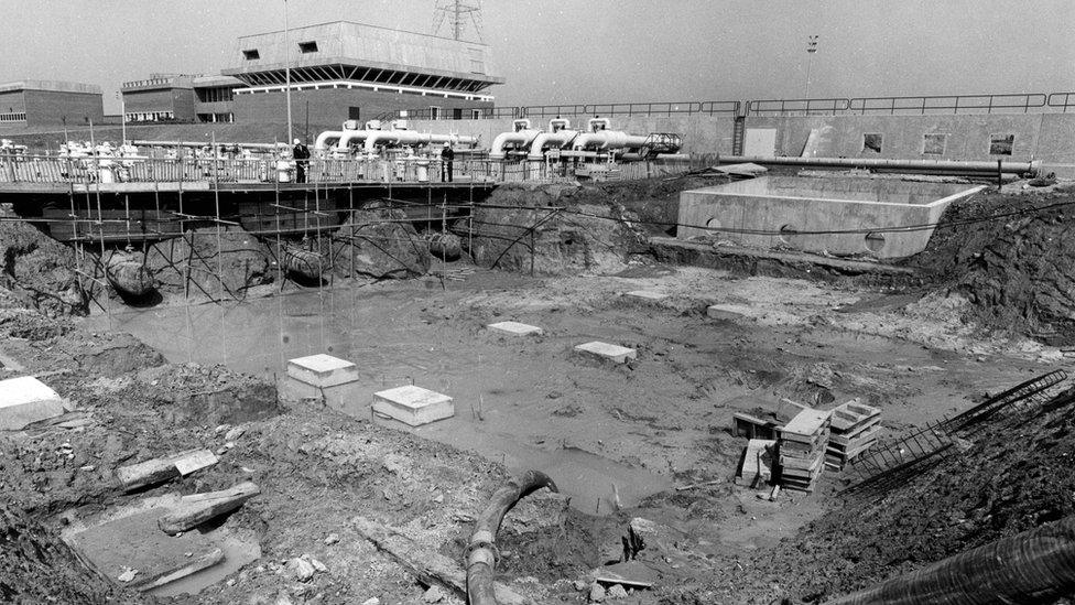 Bacton terminal under construction in the 1960s.