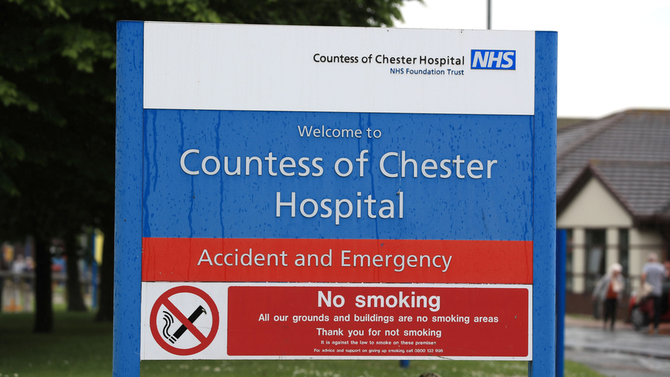 The Countess of Chester Hospital sign