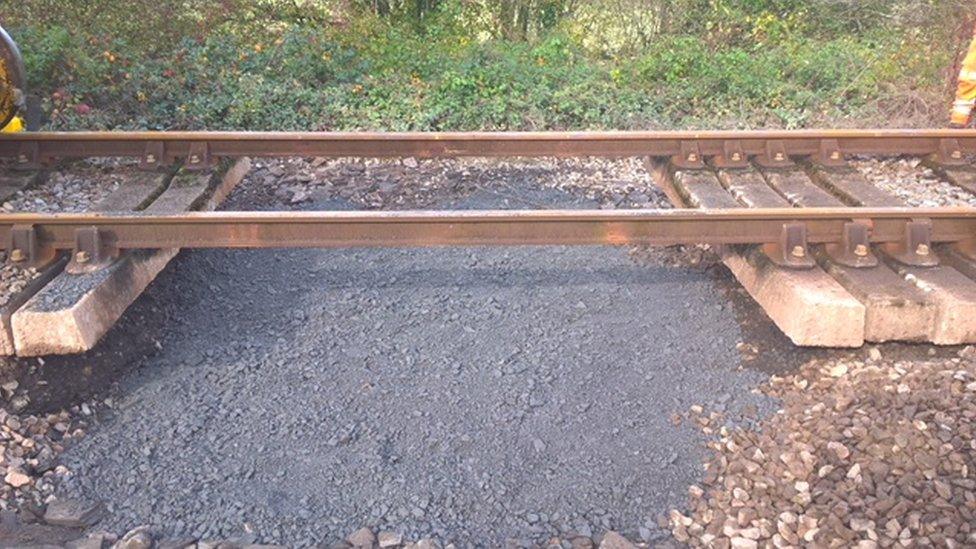 New trackbed added to support rails