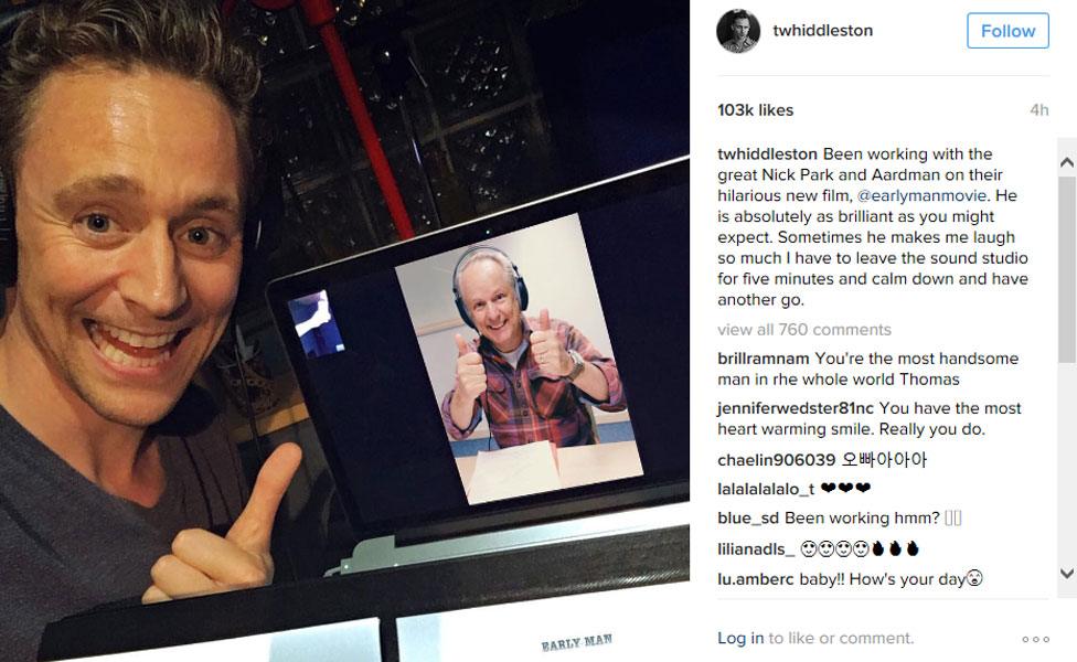 Tom Hiddleston Instagram post