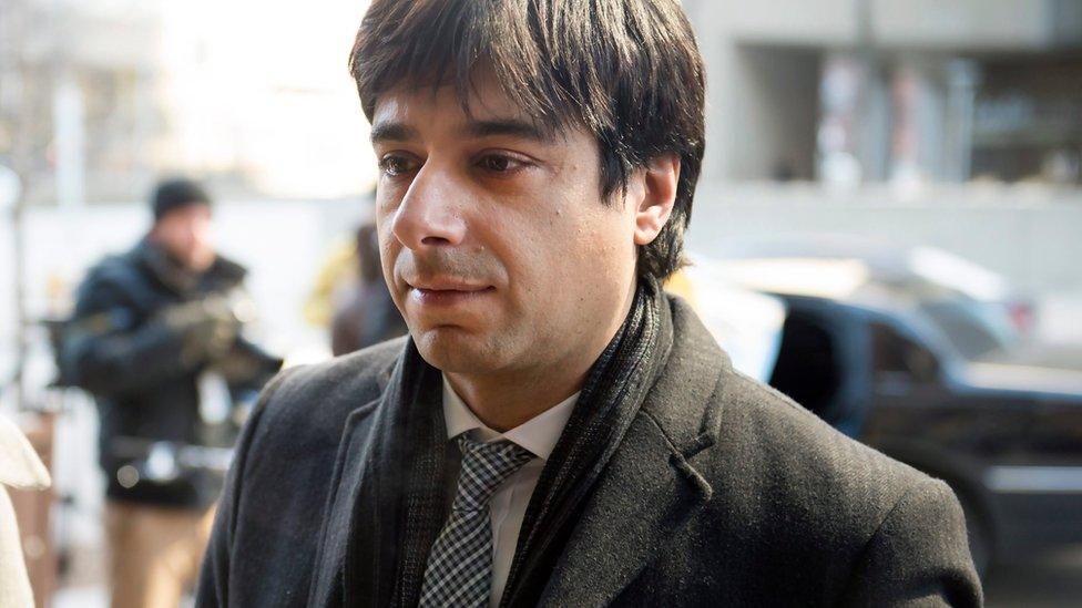 Jian Ghomeshi arrives at a Toronto courthouse on 11 February 2016 for closing arguments in his sexual assault trial