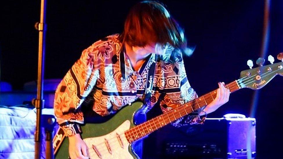 A member of the band Vulgarians taking part in a special BBC Humberside Introducing concert held at the Albemarle Music Centre in Hull