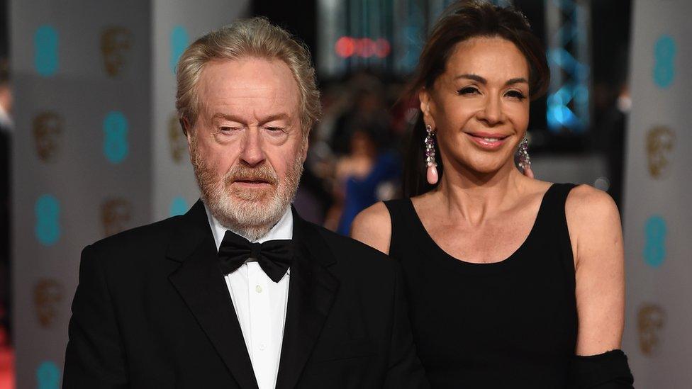 Sir Ridley Scott and Giannina Facio at the 2016 Bafta Awards