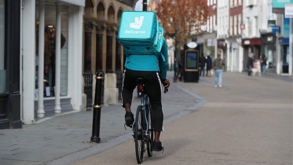 A Deliveroo rider