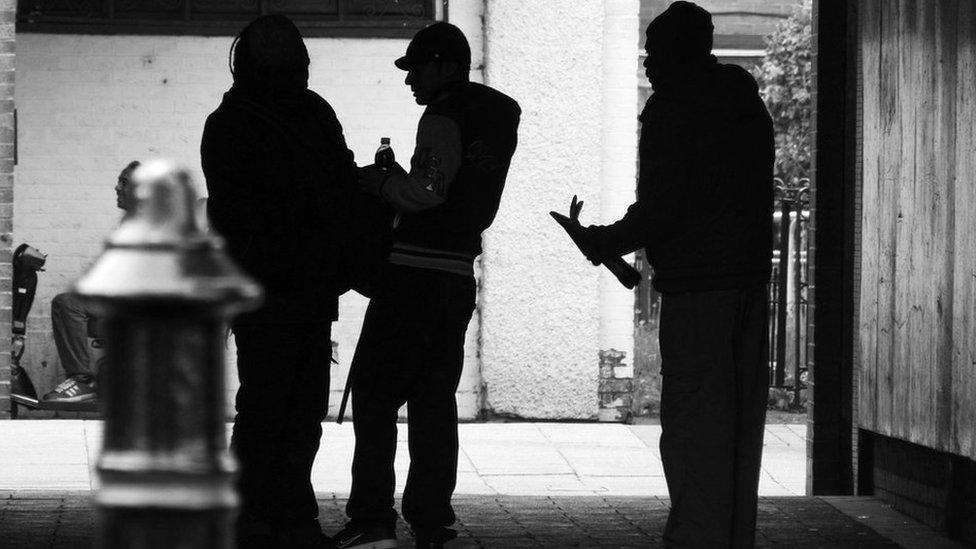 men on estate in Nottingham