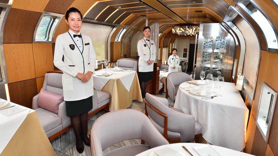 Inside the restaurant car