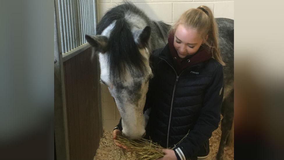 Penny the pony with owner Jasmine Price