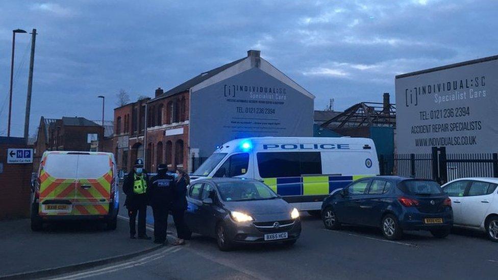 The scene on Western Road, Birmingham