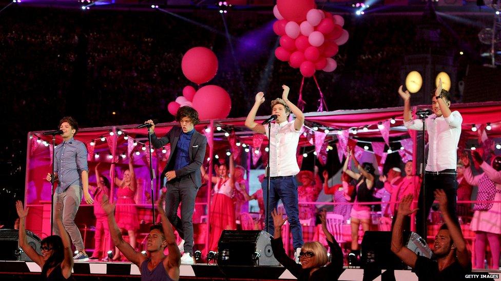 1D at the 2012 Olympics closing ceremony