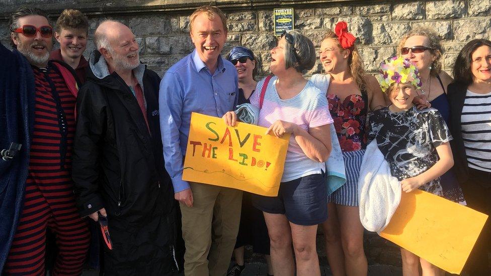 Friends of Grange Lido lobby Tim Farron