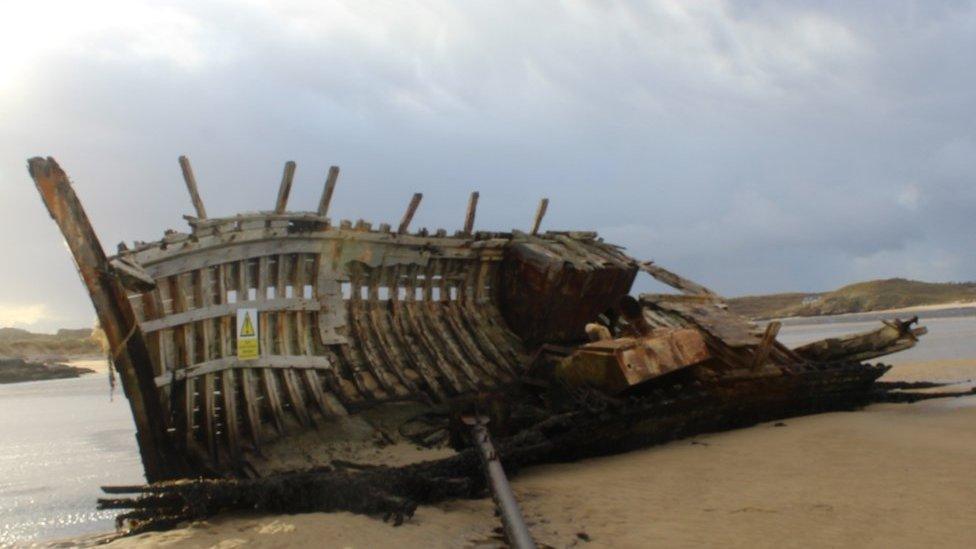 ship wreck on beach