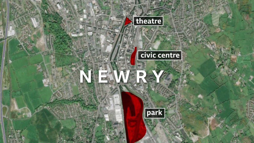 Map showing planned regeneration in Newry