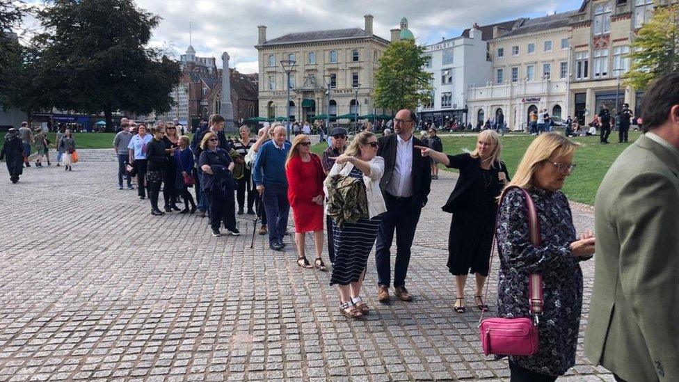 Exeter Cathedral queue