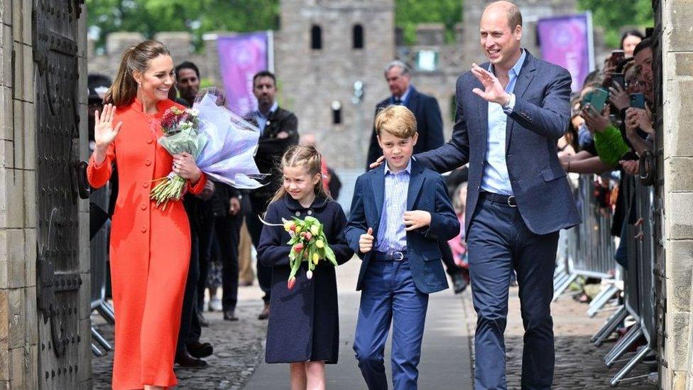 The Duke and Duchess of Cambridge with Prince George and Princess Charlotte