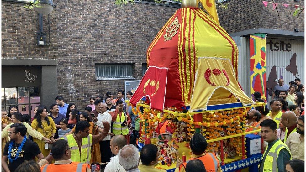 A Rath Yatra chariot in Swindon