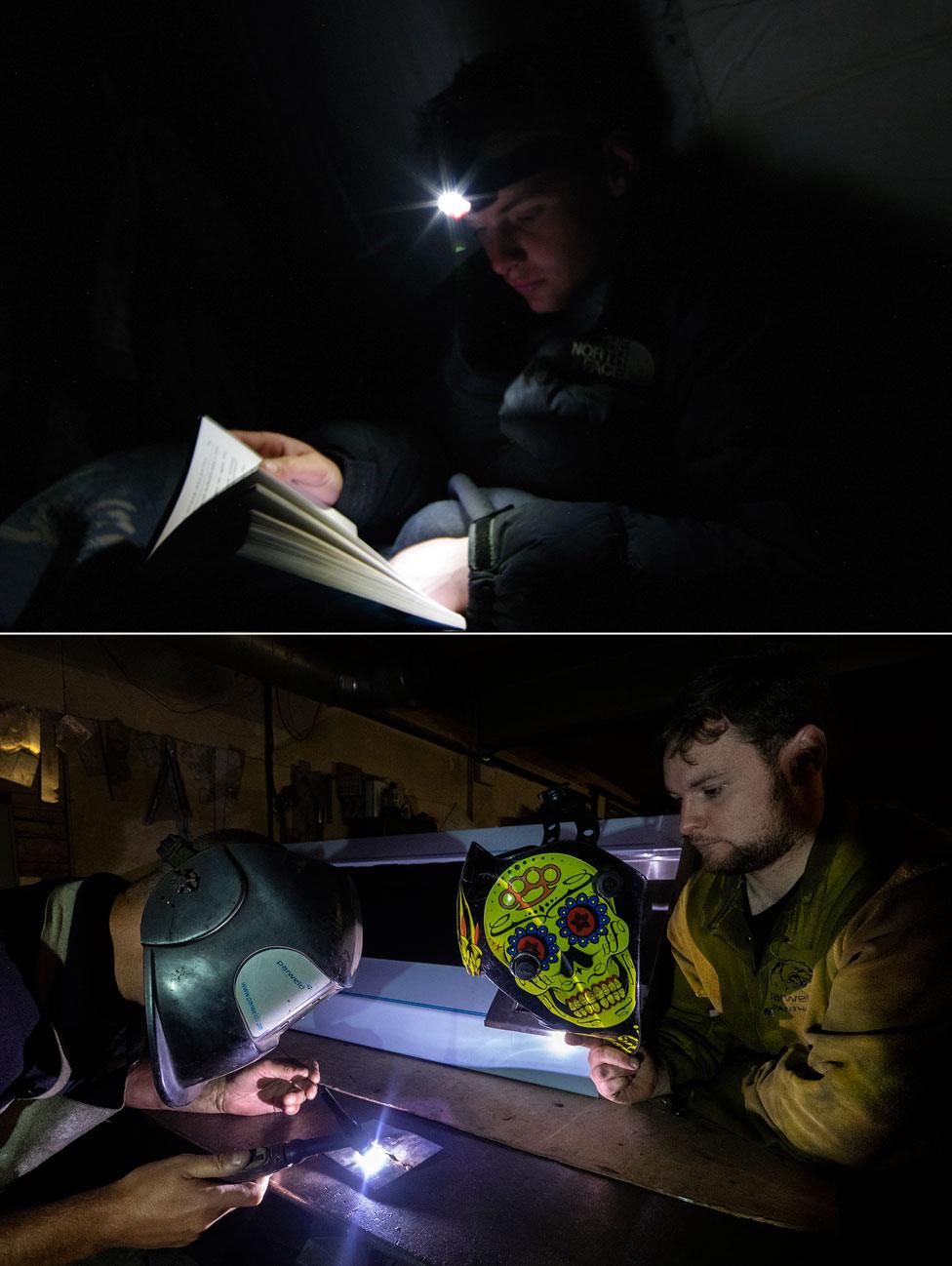 Photos showing Dan Eccles in the army and as a welder