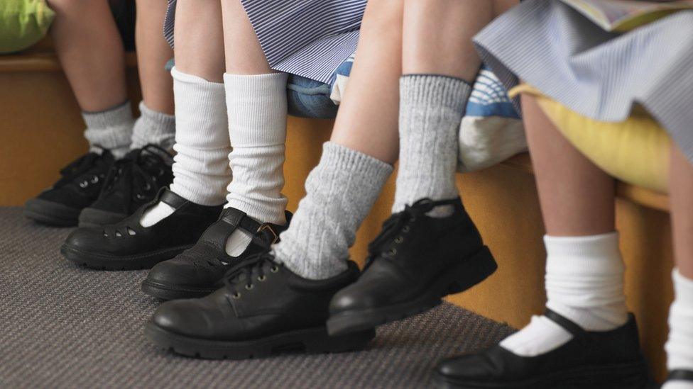 School children's legs