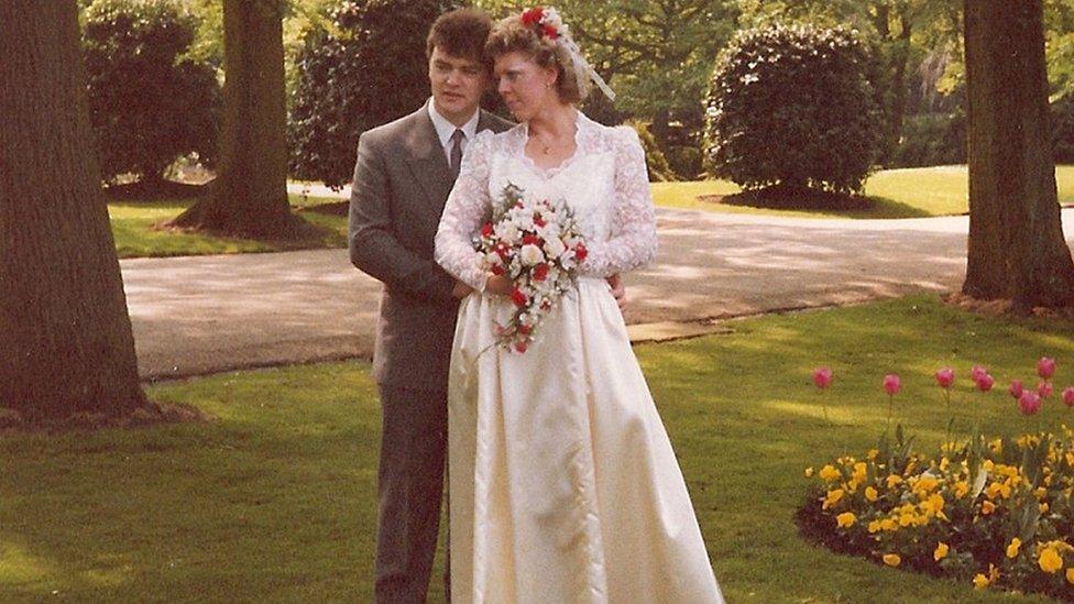 Carole Ann Denby and her husband Howard on their wedding day