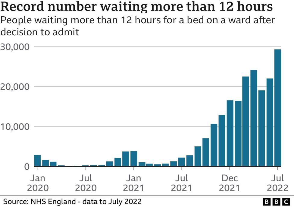 Chart showing 12-hour waits