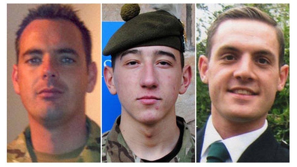 Cpl William Savage, Fusilier Samuel Flint and Pte Robert Hetherington