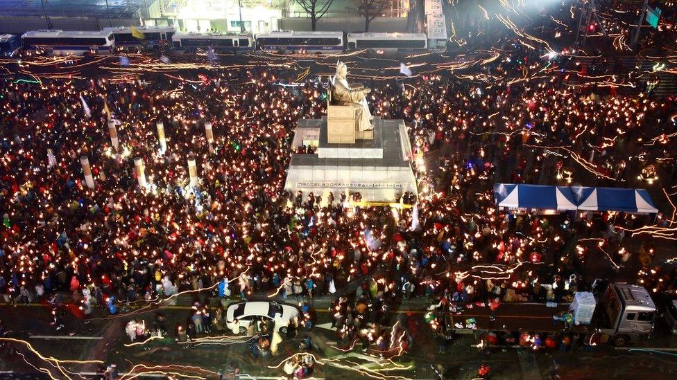 A protest in Seoul against South Korea's president