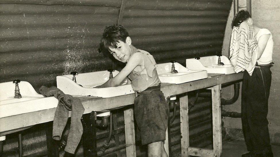 Boys washing