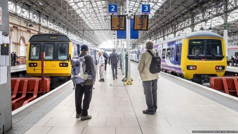 Passengers at Manchester Piccadily