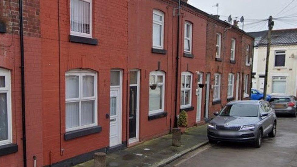 George Harrison's birthplace, 12 Arnold Grove, Liverpool, with the white door