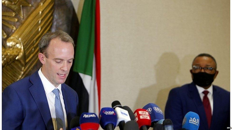 Dominic Raab on a recent visit to Sudan