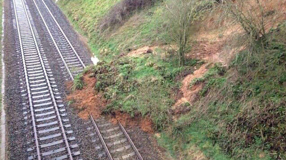 Landslip at Templecombe