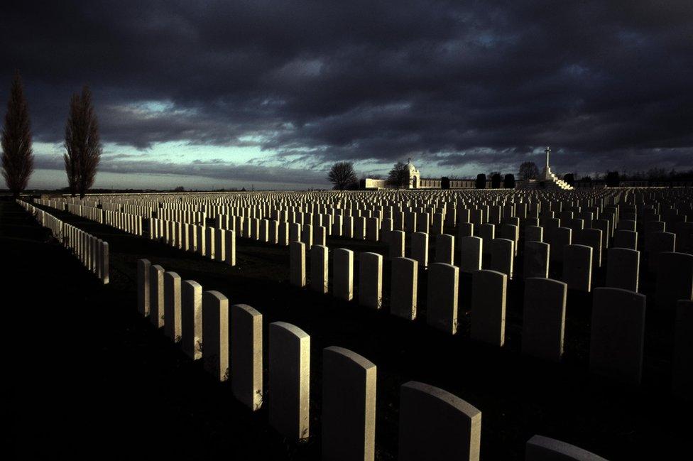 View of Tyne Cot cemetery in