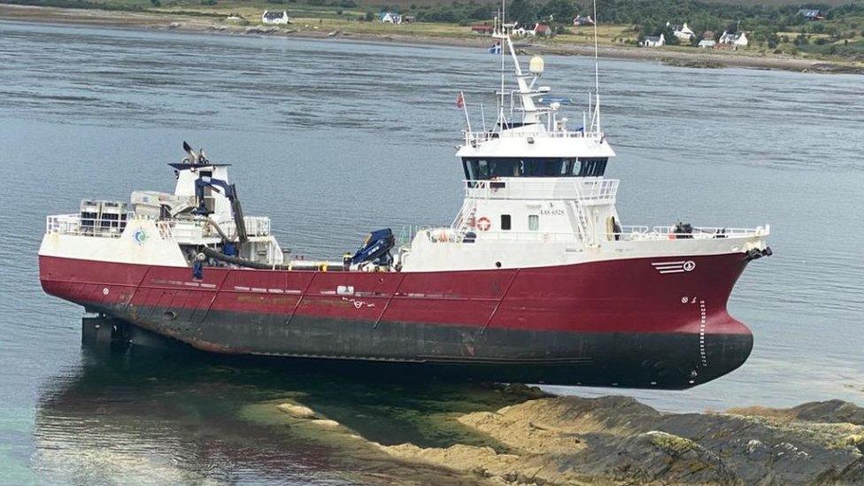 Boat run aground