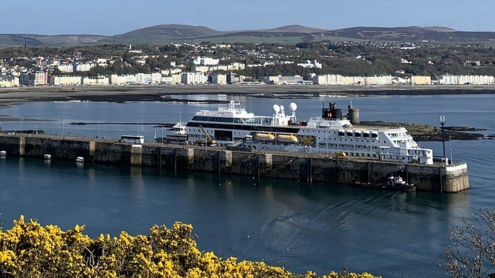 MS Maud moored in Douglas Harbour