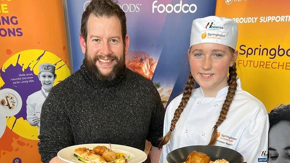 Kristen with Dungannon chef James Devine