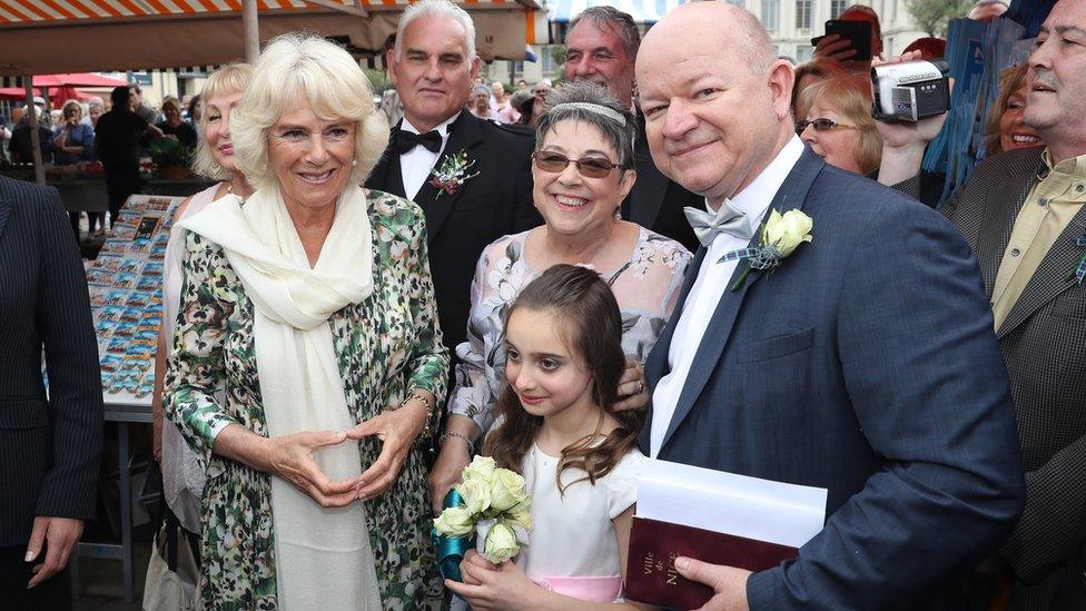 Camilla with newly-weds