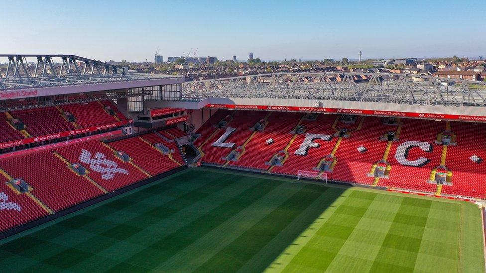 Anfield Stadium in Liverpool, England