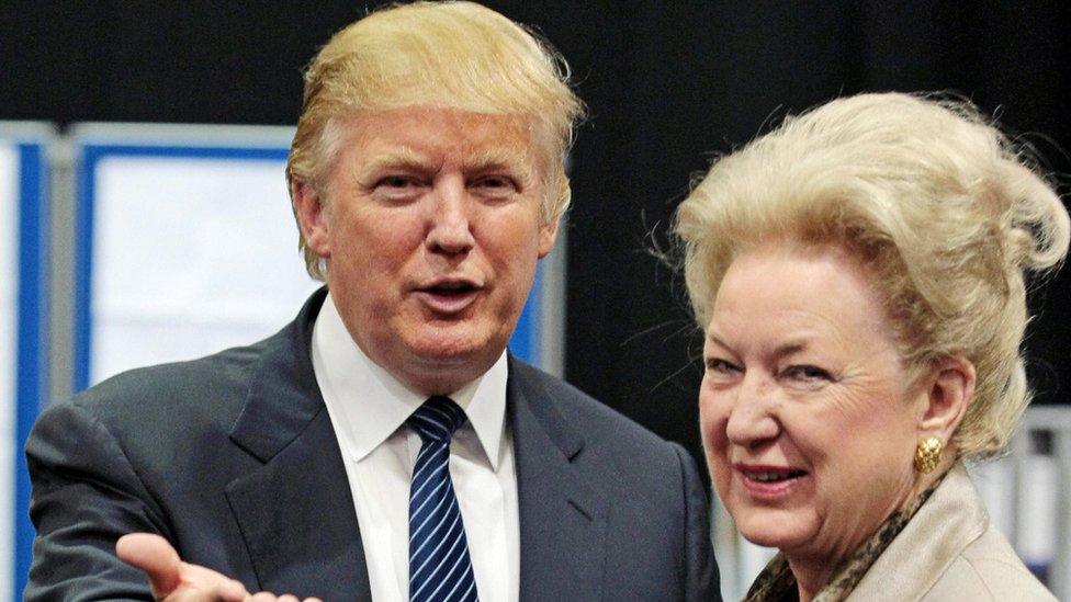 Donald Trump and Maryanne Trump Barry in Aberdeen in 2008