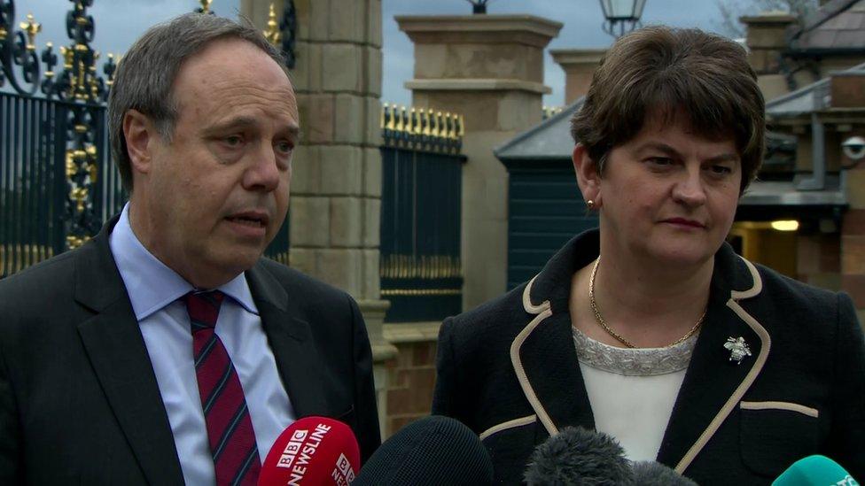 DUP MP Nigel Dodds and leader Arlene Foster