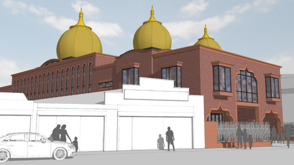 Drawing of the planned temple